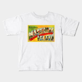 Greetings from Mackinac Island - Vintage Large Letter Postcard Kids T-Shirt
